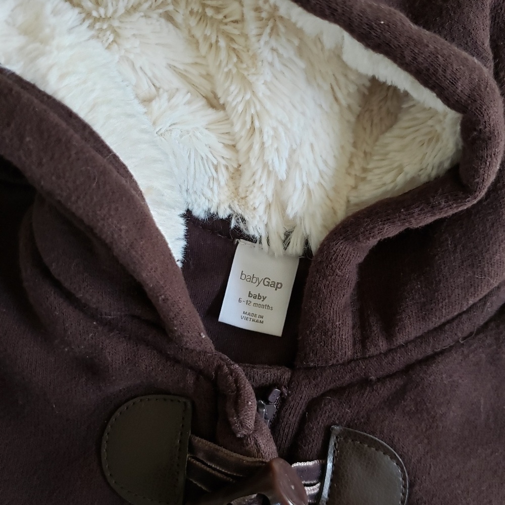Brown Baby Coat, Fur lined Hood - Picture 2 of 2